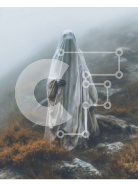 Intra Συλλεκτικό Ξύλινο Παζλ Plywood  4mm - Απόκοσμη και μυστηριώδης εικόνα μιας απόκοσμης φιγούρας σε έναν βραχώδη λόφο Σε Ξύλινο Κουτί - Διαστάσεις Puzzle: 10x10 cm – 25 κομμάτια