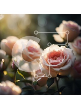 Intra Συλλεκτικό Ξύλινο Παζλ Plywood  4mm - Όμορφη κινηματογράφηση σε πρώτο πλάνο με ροζ τριαντάφυλλα σε έναν κήπο στο ηλιοβασίλεμα Σε Ξύλινο Κουτί - Διαστάσεις: 10x10 cm – 25 κομμάτια