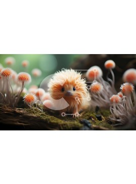 Intra Συλλεκτικό Ξύλινο Παζλ Plywood  4mm - Αξιολάτρευτη εικόνα ενός μικρού πορτοκαλί ζώου σε ένα ποώδη κορμό Σε Ξύλινο Κουτί - Διαστάσεις: 10x10 cm – 25 κομμάτια