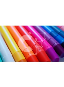 Intra Συλλεκτικό Ξύλινο Παζλ Plywood  4mm - Ομάδα χρωματιστών μαρκαδόρων που διατάσσονται σε μια σειρά Σε Ξύλινο Κουτί - Διαστάσεις Puzzle: 10x10 cm – 25 κομμάτια