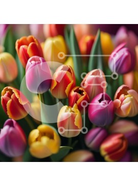 Intra Συλλεκτικό Ξύλινο Παζλ Plywood  4mm - Ζωντανή διάταξη τουλίπας σε ένα όμορφο βάζο Σε Ξύλινο Κουτί - Διαστάσεις: 10x10 cm – 25 κομμάτια