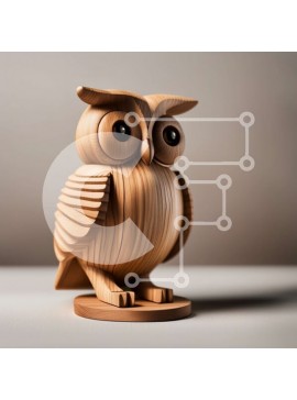 Intra Συλλεκτικό Ξύλινο Παζλ Plywood  4mm - Όμορφο ξύλινο άγαλμα κουκουβάγιας σε ξύλινη βάση Σε Ξύλινο Κουτί - Διαστάσεις Puzzle: 10x10 cm – 25 κομμάτια