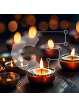 Intra Συλλεκτικό Ξύλινο Παζλ Plywood  4mm - Όμορφη εικόνα αναμμένων κεριών σε ένα ζεστό περιβάλλον Σε Ξύλινο Κουτί - Διαστάσεις Puzzle: 10x10 cm – 25 κομμάτια