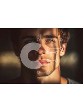 Intra Συλλεκτικό Ξύλινο Παζλ Plywood  4mm - Πορτρέτο νεαρού άνδρα με γκρι πουκάμισο Σε Ξύλινο Κουτί - Διαστάσεις Puzzle: 10x10 cm – 25 κομμάτια