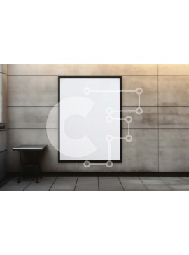 Intra Συλλεκτικό Ξύλινο Παζλ Plywood  4mm - Κενός λευκός καμβάς σε τσιμεντένιο τοίχο σε δωμάτιο με ξύλινο πάτωμα Σε Ξύλινο Κουτί - Διαστάσεις Puzzle: 10x10 cm – 25 κομμάτια