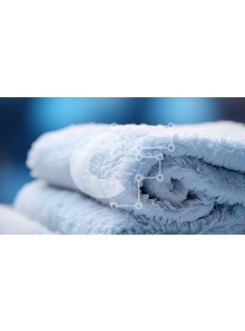 Intra Συλλεκτικό Ξύλινο Παζλ Plywood  4mm - Μπλε πετσέτες στοιβαγμένες σε ένα τακτοποιημένο σωρό Σε Ξύλινο Κουτί - Διαστάσεις Puzzle: 10x10 cm – 25 κομμάτια