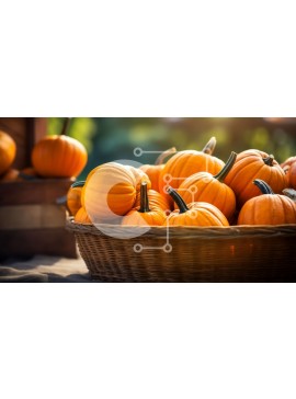 Intra Συλλεκτικό Ξύλινο Παζλ Plywood  4mm - Καλάθι με μικρές πορτοκαλί κολοκύθες Σε Ξύλινο Κουτί - Διαστάσεις: 10x10 cm – 25 κομμάτια