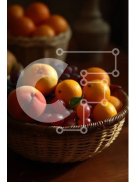 Σετ των 2 Intra Συλλεκτικό Ξύλινο Παζλ Plywood  4mm - Μπολ φρέσκων μικτών φρούτων σε ρουστίκ ξύλινο τραπέζι Σε Ξύλινο Κουτί - Διαστάσεις: 10x10 cm – 25 κομμάτια