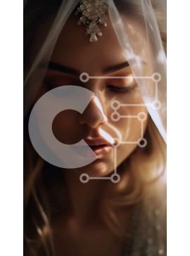 Intra Συλλεκτικό Ξύλινο Παζλ Plywood  4mm - Πανέμορφη νύφη με πέπλο και μπουκέτο λουλούδια Σε Ξύλινο Κουτί - Διαστάσεις Puzzle: 10x10 cm – 25 κομμάτια