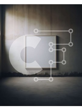 Intra Συλλεκτικό Ξύλινο Παζλ Plywood  4mm - Κενό δωμάτιο με λευκό λευκό καμβά και τοίχους από σκυρόδεμα Σε Ξύλινο Κουτί - Διαστάσεις Puzzle: 10x10 cm – 25 κομμάτια