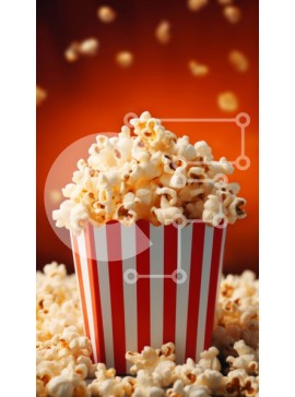 Intra Συλλεκτικό Ξύλινο Παζλ Plywood  4mm - Φλιτζάνι ποπ κορν σε ριγέ χάρτινη τσάντα Σε Ξύλινο Κουτί - Διαστάσεις: 10x10 cm – 25 κομμάτια