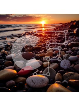 Intra Συλλεκτικό Ξύλινο Παζλ Plywood  4mm - Καταπληκτικό ηλιοβασίλεμα πάνω από τον ωκεανό με πανέμορφους βράχους στην παραλία Σε Ξύλινο Κουτί - Διαστάσεις: 10x10 cm – 25 κομμάτια