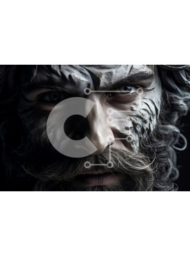 Intra Συλλεκτικό Ξύλινο Παζλ Plywood  4mm - Μυστηριώδες πορτρέτο ενός ανθρώπου με φανταστική εμφάνιση Σε Ξύλινο Κουτί - Διαστάσεις Puzzle: 10x10 cm – 25 κομμάτια