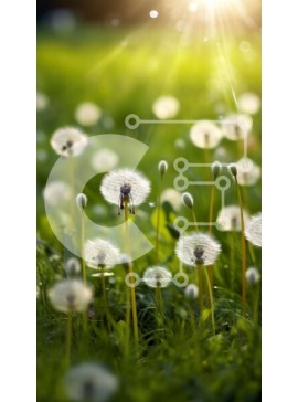 Σετ των 2 Intra Συλλεκτικό Ξύλινο Παζλ Plywood  4mm - Όμορφη εικόνα ενός χωραφιού με πικραλίδες με τον ήλιο να λάμπει Σε Ξύλινο Κουτί - Διαστάσεις: 10x10 cm – 25 κομμάτια