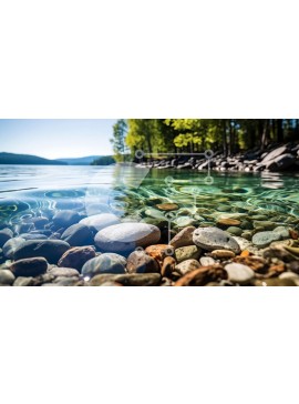 Intra Συλλεκτικό Ξύλινο Παζλ Plywood  4mm - Καθαρή λίμνη με βράχους και αντανακλάσεις Σε Ξύλινο Κουτί - Διαστάσεις: 10x10 cm – 25 κομμάτια