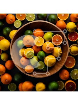 Σετ των 2 Intra Συλλεκτικό Ξύλινο Παζλ Plywood  4mm - Πολύχρωμο μπολ με εσπεριδοειδή - πορτοκάλια, λάιμ και λεμόνια Σε Ξύλινο Κουτί - Διαστάσεις: 10x10 cm – 25 κομμάτια