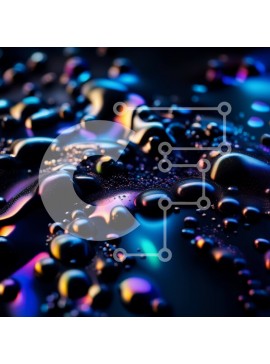 Intra Συλλεκτικό Ξύλινο Παζλ Plywood  4mm - Αφηρημένη εικόνα των πολύχρωμων υγρών σταγονιδίων σε σκούρο φόντο Σε Ξύλινο Κουτί - Διαστάσεις Puzzle: 10x10 cm – 25 κομμάτια