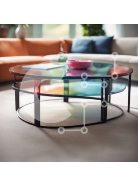 Intra Συλλεκτικό Ξύλινο Παζλ Plywood  4mm - Μοντέρνο σαλόνι με γυάλινο τραπεζάκι σαλονιού Σε Ξύλινο Κουτί - Διαστάσεις Puzzle: 10x10 cm – 25 κομμάτια