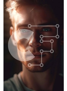 Intra Συλλεκτικό Ξύλινο Παζλ Plywood  4mm - Σοβαρός άνδρας με ανακατωμένη γενειάδα κοιτάζοντας κατευθείαν την κάμερα Σε Ξύλινο Κουτί - Διαστάσεις Puzzle: 10x10 cm – 25 κομμάτια