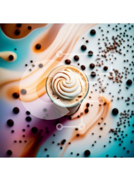 Σετ των 2 Intra Συλλεκτικό Ξύλινο Παζλ Plywood  4mm - Δελεαστική εικόνα του καφέ με σαντιγί και τσιπς σοκολάτας Σε Ξύλινο Κουτί - Διαστάσεις: 10x10 cm – 25 κομμάτια