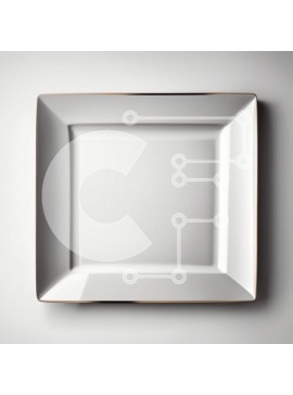 Σετ των 2 Intra Συλλεκτικό Ξύλινο Παζλ Plywood  4mm - Κομψό λευκό πιάτο με χρυσό χείλος Σε Ξύλινο Κουτί - Διαστάσεις: 10x10 cm – 25 κομμάτια