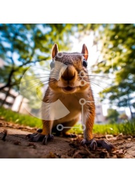 Intra Συλλεκτικό Ξύλινο Παζλ Plywood  4mm - Όμορφη κοντινή πλάνο του προσώπου ενός σκίουρου Σε Ξύλινο Κουτί - Διαστάσεις: 10x10 cm – 25 κομμάτια