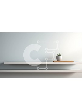 Intra Συλλεκτικό Ξύλινο Παζλ Plywood  4mm - Λευκό ράφι με μικρό φυτό σε γλάστρα σε ανοιχτό γκρι τοίχο Σε Ξύλινο Κουτί - Διαστάσεις Puzzle: 10x10 cm – 25 κομμάτια
