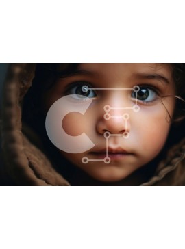 Intra Συλλεκτικό Ξύλινο Παζλ Plywood  4mm - Πορτρέτο ενός νεαρού κοριτσιού με σγουρά καστανά μαλλιά και πράσινα μάτια Σε Ξύλινο Κουτί - Διαστάσεις Puzzle: 10x10 cm – 25 κομμάτια