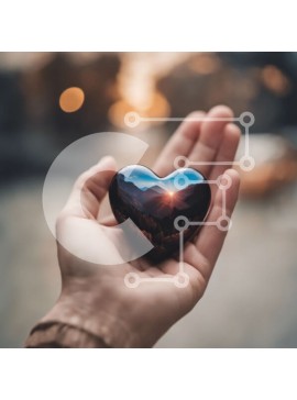 Intra Συλλεκτικό Ξύλινο Παζλ Plywood  4mm - Άτομο που κρατά γυάλινο αντικείμενο σε σχήμα καρδιάς Σε Ξύλινο Κουτί - Διαστάσεις Puzzle: 10x10 cm – 25 κομμάτια