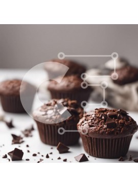 Σετ των 2 Intra Συλλεκτικό Ξύλινο Παζλ Plywood  4mm - Ομάδα Muffins σοκολάτας σε λευκή επιφάνεια Σε Ξύλινο Κουτί - Διαστάσεις: 10x10 cm – 25 κομμάτια