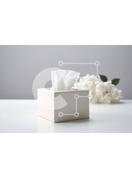 Intra Συλλεκτικό Ξύλινο Παζλ Plywood  4mm - Λευκό χαρτομάντιλο και βάζο με τριαντάφυλλα σε ένα ξύλινο τραπέζι Σε Ξύλινο Κουτί - Διαστάσεις Puzzle: 10x10 cm – 25 κομμάτια