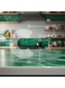 Intra Συλλεκτικό Ξύλινο Παζλ Plywood  4mm - Πράσινος μαρμάρινος πάγκος στην κουζίνα με λευκά ντουλάπια Σε Ξύλινο Κουτί - Διαστάσεις Puzzle: 10x10 cm – 25 κομμάτια