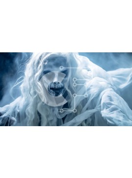 Intra Συλλεκτικό Ξύλινο Παζλ Plywood  4mm - Ghostly Beauty - Λευκό φόρεμα και χλωμό δέρμα Σε Ξύλινο Κουτί - Διαστάσεις Puzzle: 10x10 cm – 25 κομμάτια