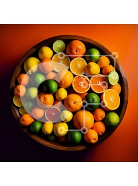 Σετ των 2 Intra Συλλεκτικό Ξύλινο Παζλ Plywood  4mm - Πολύχρωμο μπολ με εσπεριδοειδή ﾖ Πορτοκάλια, λάιμ, λεμόνια Σε Ξύλινο Κουτί - Διαστάσεις: 10x10 cm – 25 κομμάτια