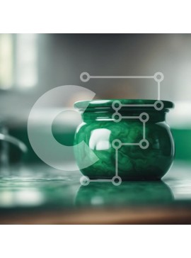 Intra Συλλεκτικό Ξύλινο Παζλ Plywood  4mm - Πράσινο βάζο στον πάγκο Σε Ξύλινο Κουτί - Διαστάσεις Puzzle: 10x10 cm – 25 κομμάτια