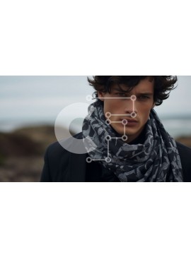 Intra Συλλεκτικό Ξύλινο Παζλ Plywood  4mm - Κομψός άντρας με σγουρά μαλλιά και μαύρη ενδυμασία Σε Ξύλινο Κουτί - Διαστάσεις Puzzle: 10x10 cm – 25 κομμάτια