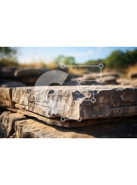 Intra Συλλεκτικό Ξύλινο Παζλ Plywood  4mm - Εκπληκτική κοντινή πλάνο σκοτεινής, ξεπερασμένης επιφάνειας βράχου με ρωγμές και υφές Σε Ξύλινο Κουτί - Διαστάσεις: 10x10 cm – 25 κομμάτια
