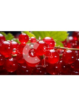 Σετ των 2 Intra Συλλεκτικό Ξύλινο Παζλ Plywood  4mm - Κοντινό πλάνο φρέσκων κόκκινων σταφυλιών με σταγονίδια νερού Σε Ξύλινο Κουτί - Διαστάσεις: 10x10 cm – 25 κομμάτια