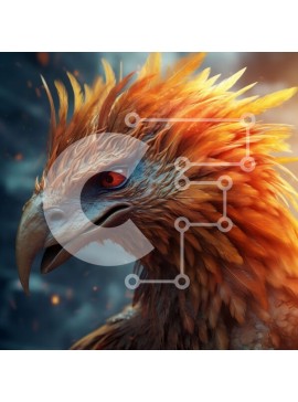 Intra Συλλεκτικό Ξύλινο Παζλ Plywood  4mm - Πορτοκαλοαετός που δείχνει άγριος με διαπεραστικά κίτρινα μάτια Σε Ξύλινο Κουτί - Διαστάσεις: 10x10 cm – 25 κομμάτια