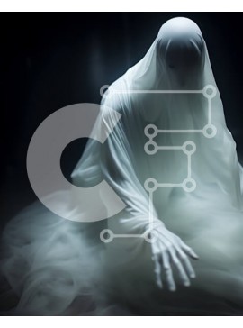 Intra Συλλεκτικό Ξύλινο Παζλ Plywood  4mm - Ghostly Figure ντυμένη στα λευκά Σε Ξύλινο Κουτί - Διαστάσεις Puzzle: 10x10 cm – 25 κομμάτια