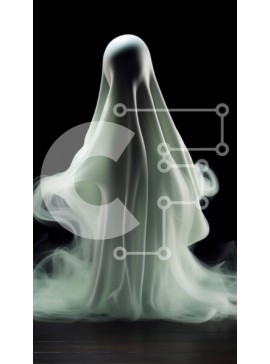 Intra Συλλεκτικό Ξύλινο Παζλ Plywood  4mm - Πλωτό φάντασμα σε άσπρο φόντο Σε Ξύλινο Κουτί - Διαστάσεις Puzzle: 10x10 cm – 25 κομμάτια