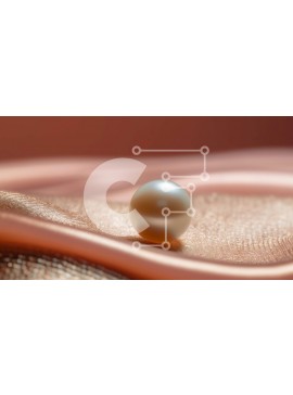 Intra Συλλεκτικό Ξύλινο Παζλ Plywood  4mm - Όμορφη εικόνα ενός μαργαριταριού σε απαλό μπεζ ύφασμα Σε Ξύλινο Κουτί - Διαστάσεις Puzzle: 10x10 cm – 25 κομμάτια