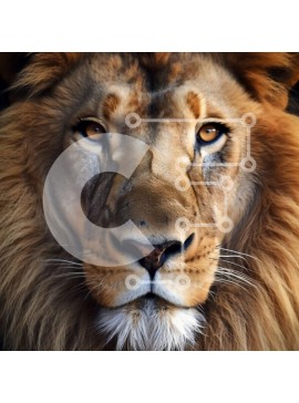 Intra Συλλεκτικό Ξύλινο Παζλ Plywood  4mm - Εκπληκτική κινηματογράφηση σε πρώτο πλάνο του προσώπου ενός λιονταριού με χρυσή χαίτη Σε Ξύλινο Κουτί - Διαστάσεις: 10x10 cm – 25 κομμάτια