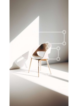 Intra Συλλεκτικό Ξύλινο Παζλ Plywood  4mm - Δωμάτιο με έντονο φωτισμό με λευκή καρέκλα και ξύλινο πλαίσιο Σε Ξύλινο Κουτί - Διαστάσεις Puzzle: 10x10 cm – 25 κομμάτια