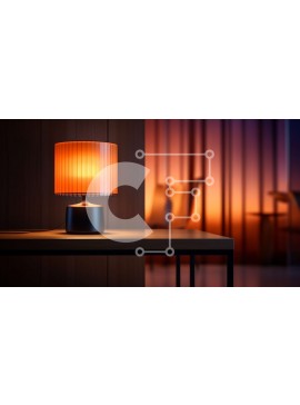 Intra Συλλεκτικό Ξύλινο Παζλ Plywood  4mm - Επιτραπέζιο φωτιστικό σε ξύλινο τραπέζι σε δωμάτιο με χαμηλό φωτισμό Σε Ξύλινο Κουτί - Διαστάσεις Puzzle: 10x10 cm – 25 κομμάτια