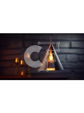 Intra Συλλεκτικό Ξύλινο Παζλ Plywood  4mm - Μοντέρνο μαύρο φωτιστικό που κρέμεται από την οροφή Σε Ξύλινο Κουτί - Διαστάσεις Puzzle: 10x10 cm – 25 κομμάτια