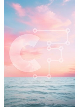 Σετ των 2 Intra Συλλεκτικό Ξύλινο Παζλ Plywood  4mm - Γαλήνιο ηλιοβασίλεμα του ωκεανού με παστέλ ουρανό Σε Ξύλινο Κουτί - Διαστάσεις: 10x10 cm – 25 κομμάτια