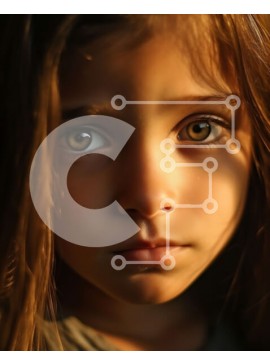 Intra Συλλεκτικό Ξύλινο Παζλ Plywood  4mm - Σοβαρό αλλά γοητευτικό πορτρέτο μιας νεαρής κοπέλας με σπαστά καστανά μαλλιά Σε Ξύλινο Κουτί - Διαστάσεις Puzzle: 10x10 cm – 25 κομμάτια