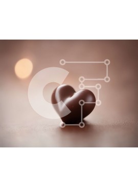 Σετ των 2 Intra Συλλεκτικό Ξύλινο Παζλ Plywood  4mm - Μονή καρδιά σοκολάτας σε ανάγλυφη επιφάνεια Σε Ξύλινο Κουτί - Διαστάσεις: 10x10 cm – 25 κομμάτια