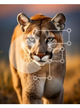 Σετ των 2 Intra Συλλεκτικό Ξύλινο Παζλ Plywood  4mm - Εκπληκτική εικόνα ενός ορεινού λιονταριού στο φυσικό του περιβάλλον Σε Ξύλινο Κουτί - Διαστάσεις: 10x10 cm – 25 κομμάτια